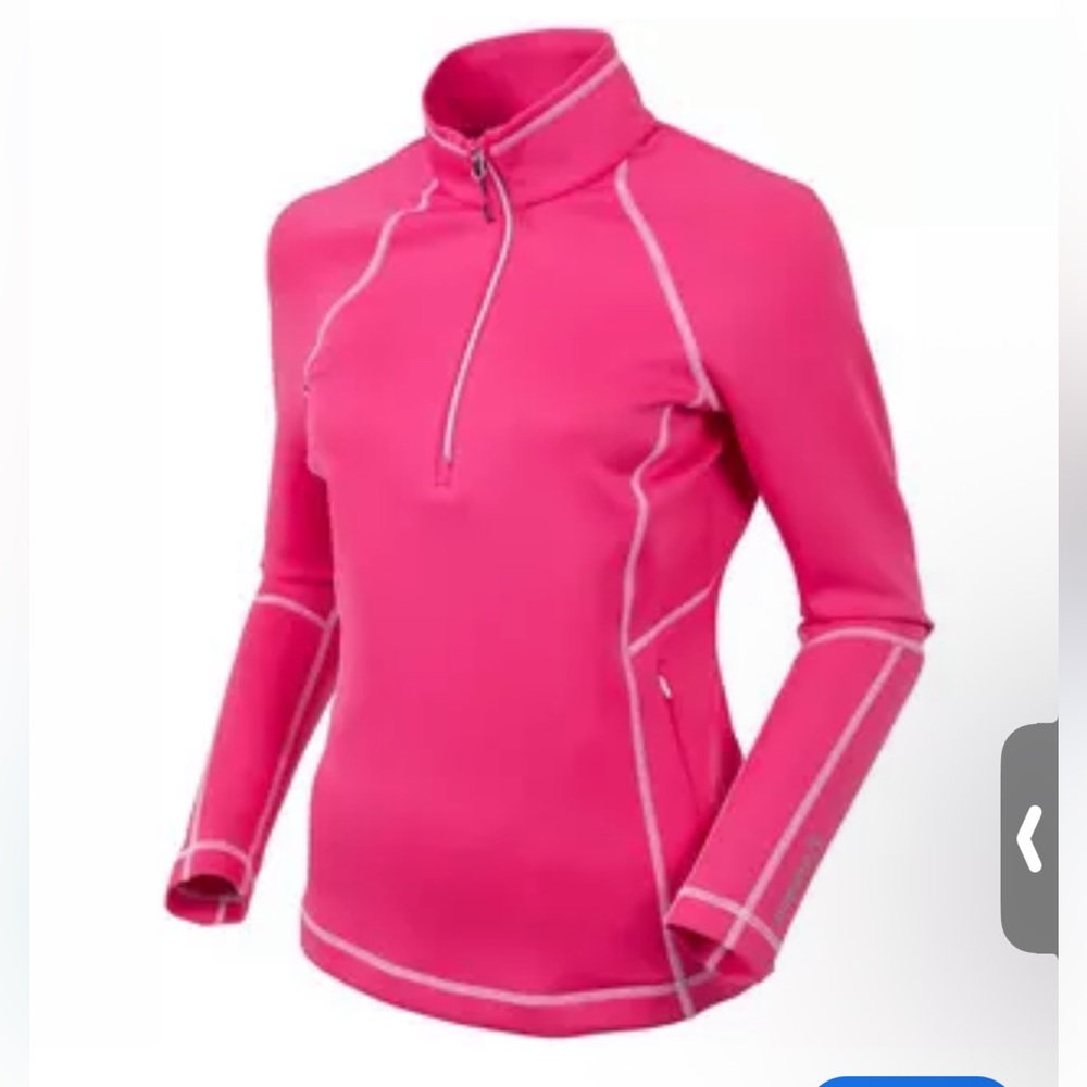 Saucony Vizipro women's 1/4 zip running pulloverlong sleeves hot pink Medium